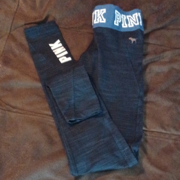 Victoria's Secret PINK Leggings - Blue and White - Picture 1 of 11